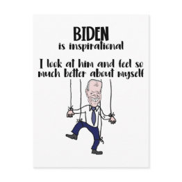 Small Funny Anti Biden Puppet Inspirational Satire Postinvitations Front View