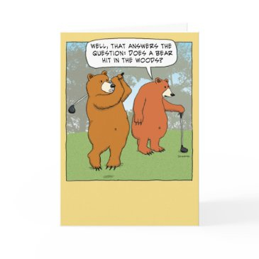 funny bears golfing birthday invitations