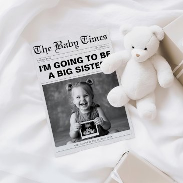 funny big sister newspaper pregnancy announcement