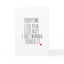 Small Funny Birthday Cute Butt Love Bestselling Holiday Invitations Front View