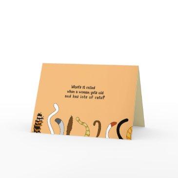 funny birthday for crazy cat lady senior old woman invitations