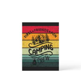 Small Funny Camping Crew Slogan Fun Camper Friends Postinvitations Front View