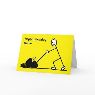 funny cartoon gardener birthday invitations