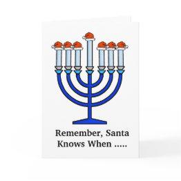 Small Funny Chrismukkah Shmendrik Greeting Invitations Front View