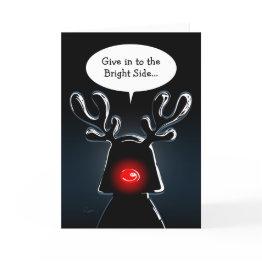 Small Funny Christmas Invitations | Dog Cat Holiday Greeting Front View