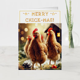 Small Funny Christmas Quote Cute Fun Chicks Photography Foil Holiday Invitations Front View
