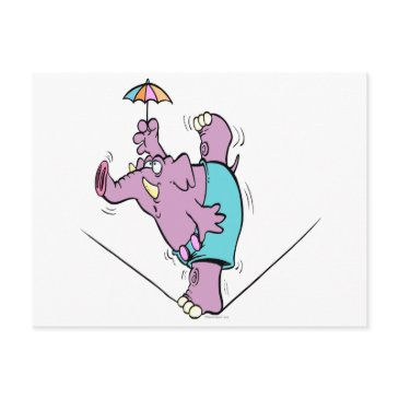 funny circus elephant on tightrope postinvitations