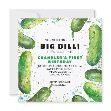 funny dill pickle pun birthday invitation