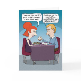 Small Funny Dining Out With Husband Mother's Day Invitations Front View