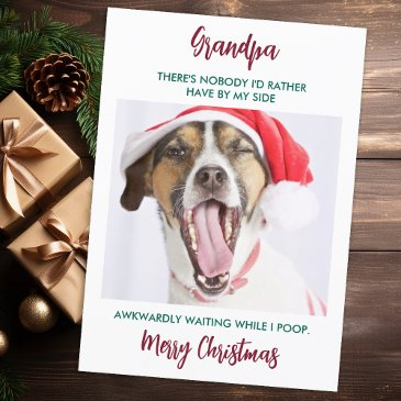 funny dog grandpa pet photo granddog christmas holiday invitations