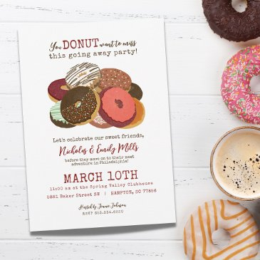 funny donuts going away party invitation