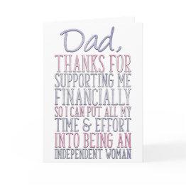 Small Funny Father's Day From Daughter, Financial Burden Invitations Front View