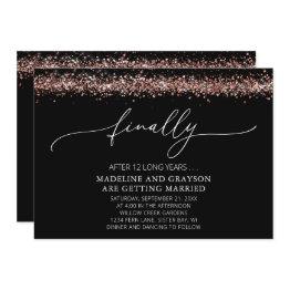 Small Funny Finally Getting Married Casual Wedding Invitation Front View