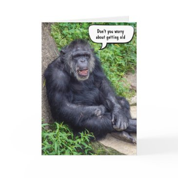 funny getting old birthday chimpanzee invitations