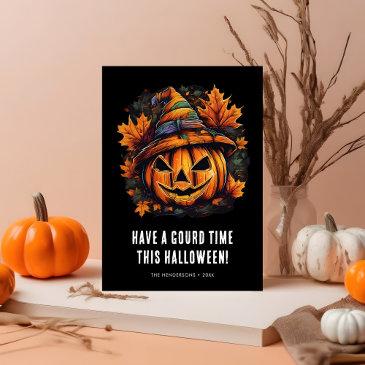 funny gourd time pumpkin halloween invitations