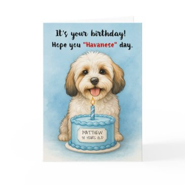 funny havanese dog birthday with custom name age invitations