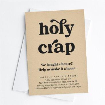 funny holy crap housewarming party invitation