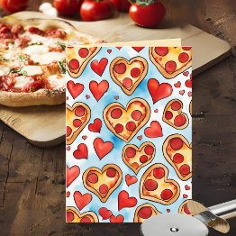 Small Funny I Love You With Every Pizza My Heart Invitations Front View