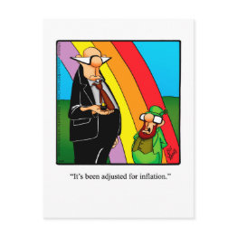 Small Funny Inflation Humor Postinvitations Front View
