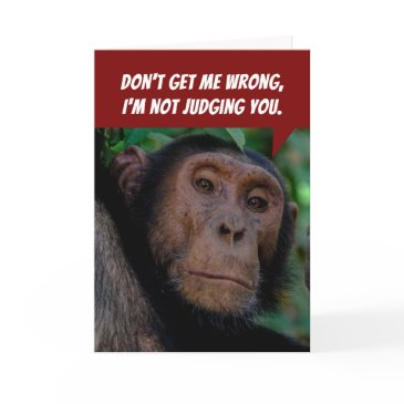 funny judgemental monkey- mocking you birthday invitations