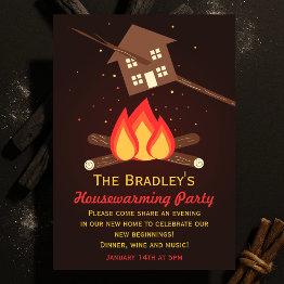 Small Funny Literal Housewarming Party Invitation Front View