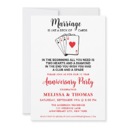 Small Funny Marriage Humor Anniversary Party Invitation Front View