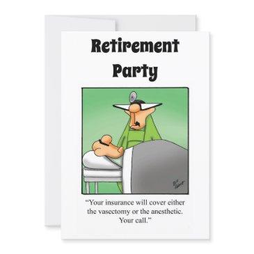 funny medical retirement humor party invitations