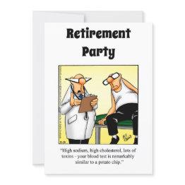 Small Funny Medical Retirement Humor Party Invitations Front View
