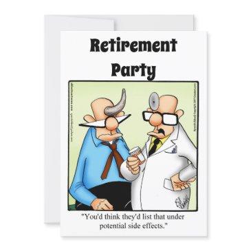 funny medical retirement humor party invitations