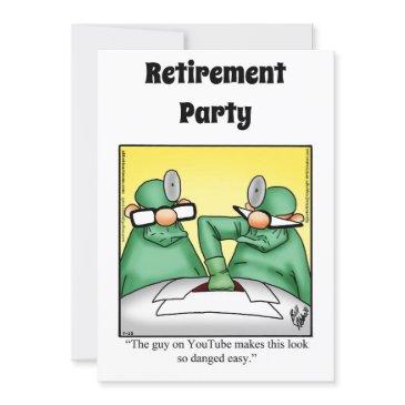 funny medical retirement humor party invitations