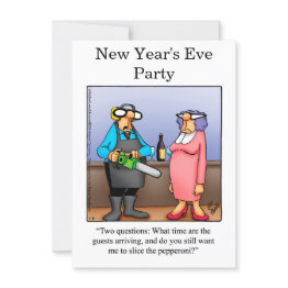 Small Funny New Year's Eve Party Invitations Front View