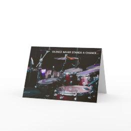 Small Funny No Silence Loud Drummer Birthday Invitations Front View