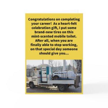 funny pun re-tired mint potty retirement invitations
