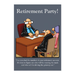 Small Funny Retirement Humor Party Invitations Front View