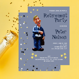 Small Funny Retirement Party Business Employee Invitation Front View