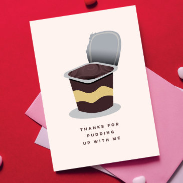 funny retro pudding valentine's day greeting invitations