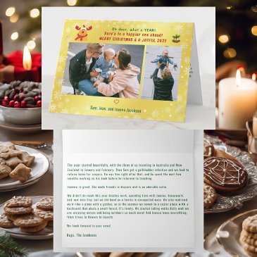 funny rudolph oh deer merry xmas 2 photos golden invitations