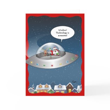 funny santa claus alien christmas holiday invitations