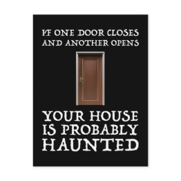 Small Funny Saying Ghost Hunter Postinvitations Front View