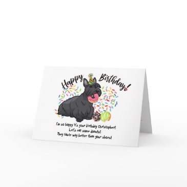 funny scottish terrier pet dog birthday invitations