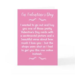 Small Funny Shops Shut Lockdown Valentine's Day Invitations Front View