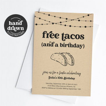funny taco birthday party invitation