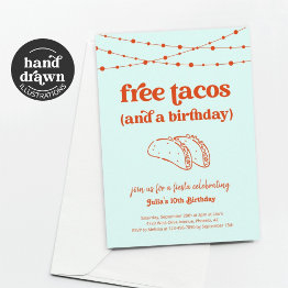 Small Funny Taco Birthday Party Invitation Invitation Front View