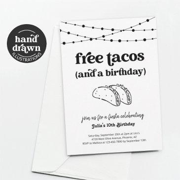 funny taco birthday party invitation invitation