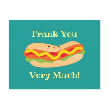 funny thank you very much humorous hot dog pun postinvitations