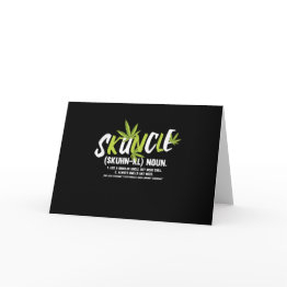 Small Funny Uncle Weed Smoker Skuncle Uncle Lover Gift Invitation Front View