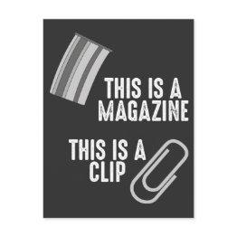 Small Funny Weapon Humor Rifle Pun Magazine Clip Postinvitations Front View
