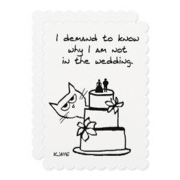 Small Funny Wedding Shower Invitation For Cat Lovers Front View