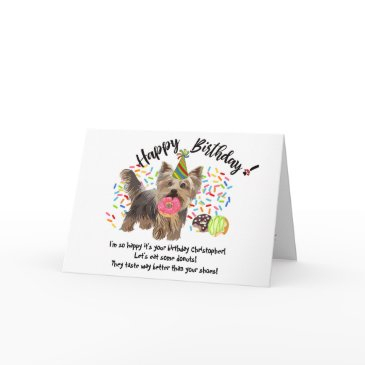 funny yorkshire terrier pet dog birthday invitations