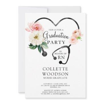 future nurse graduation stethoscope invitation
